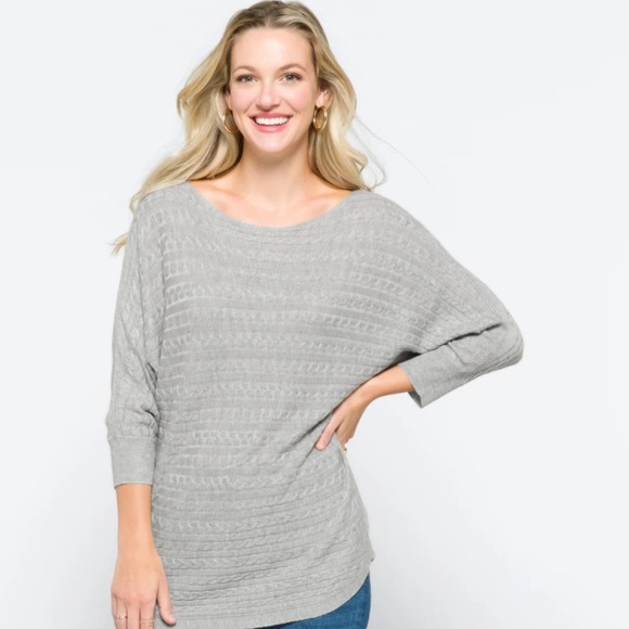 Market and Spruce Reviera Cable Knit Dolman - Picture 2 of 8